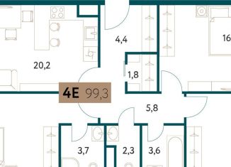 Продажа четырехкомнатной квартиры, 100.2 м2, Москва, Винницкая улица, 8к4