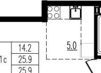 Продается квартира студия, 25.8 м2, деревня Пирогово, улица Ильинского, 8