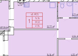 Продается 1-комнатная квартира, 39.3 м2, Иваново, Фрунзенский район