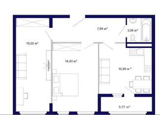 Продажа 2-ком. квартиры, 57.8 м2, рабочий поселок Маркова