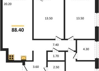 Продажа трехкомнатной квартиры, 88.4 м2, Новосибирск, метро Студенческая