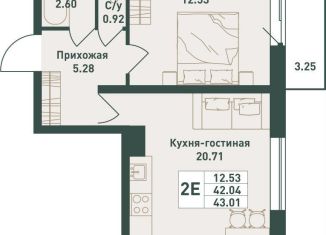 Продам 1-комнатную квартиру, 43 м2, Ленинградская область