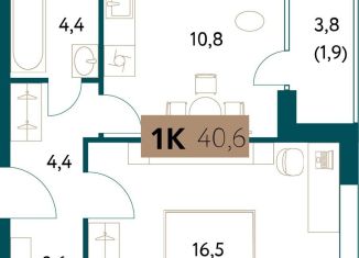 Продаю 1-комнатную квартиру, 40.5 м2, Москва, Винницкая улица, 8к3, ЖК Настоящее