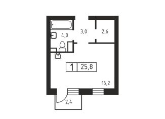 Продаю 1-ком. квартиру, 25.8 м2, деревня Скотное, Вересковая улица, 3к2