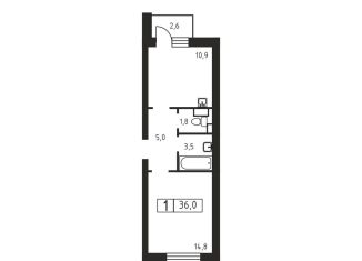 Продажа 1-ком. квартиры, 36 м2, деревня Скотное, Вересковая улица, 3к2