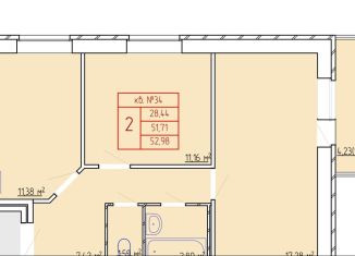 Продажа 2-комнатной квартиры, 51.7 м2, Иваново, Фрунзенский район