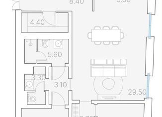 2-комнатная квартира на продажу, 113.3 м2, Москва, метро Новокузнецкая, Софийская набережная, 34с3