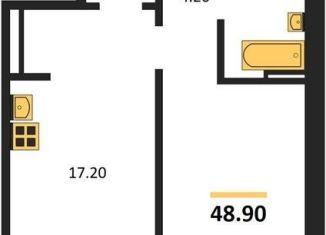 Продаю 1-ком. квартиру, 48.9 м2, Новосибирск, метро Маршала Покрышкина, улица Николая Островского, 195/6