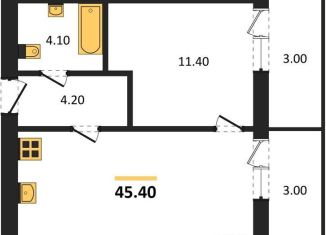 Продается 1-комнатная квартира, 45.4 м2, Новосибирск, метро Студенческая