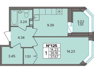 Продам 1-комнатную квартиру, 36.2 м2, деревня Новое Девяткино, Лесная улица, 19