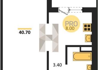 Продажа 1-ком. квартиры, 40.7 м2, Новосибирск, улица Николая Островского, 195/6