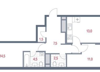 Продаю 2-комнатную квартиру, 56 м2, Московская область, микрорайон Новые Котельники, 11