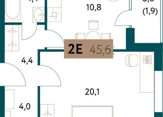 Продаю 2-ком. квартиру, 45.8 м2, Москва, метро Раменки, Винницкая улица, 8к3