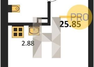 Продаю квартиру студию, 25.8 м2, Новосибирская область, улица Королёва, 2