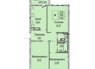 Продается 3-комнатная квартира, 76.6 м2, Нижний Новгород, Канавинский район