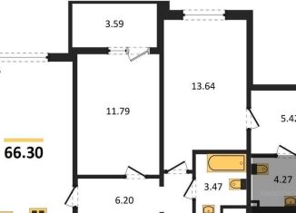 Продам 2-комнатную квартиру, 66.3 м2, Воронеж, Ленинский район