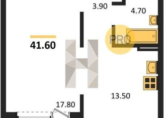 Продам 1-комнатную квартиру, 41.6 м2, Новосибирская область, улица Николая Островского, 195/6