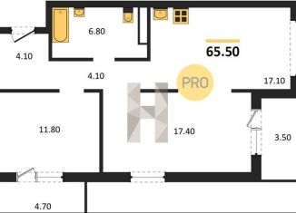 Продажа 2-ком. квартиры, 65.5 м2, Новосибирск, улица Николая Островского, 195/6