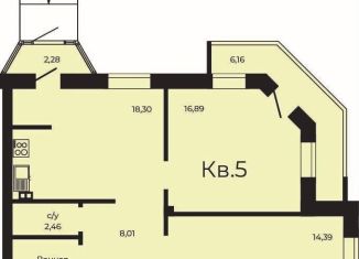 Продается двухкомнатная квартира, 68.3 м2, Заречный, Олимпийская улица