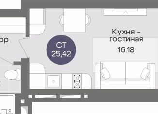 Продаю квартиру студию, 25.4 м2, Новосибирск, Рубиновая улица, 13