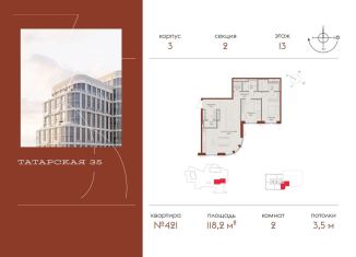 Продам 2-комнатную квартиру, 118.2 м2, Москва, район Замоскворечье, Большая Татарская улица, 35с4