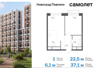 Продажа 1-комнатной квартиры, 37.1 м2, Балашиха, жилой квартал Новоград Павлино, к6