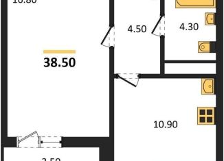 Однокомнатная квартира на продажу, 38.5 м2, Воронеж, улица Шишкова, 140Б/6