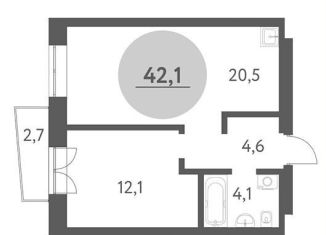 2-комнатная квартира на продажу, 42.1 м2, Новосибирск, метро Речной вокзал, 1-я Родниковая улица, 60