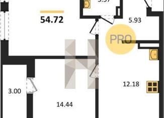 Продаю 2-комнатную квартиру, 54.7 м2, Воронеж, Коминтерновский район, улица Славы, 7