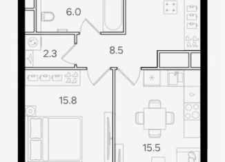 Продам 2-ком. квартиру, 47.6 м2, Москва, Щукинская улица, 3, метро Щукинская