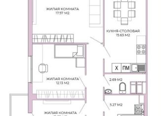 Продается 3-комнатная квартира, 78.4 м2, Пенза, Побочинская улица, с17