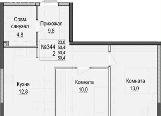 Продаю двухкомнатную квартиру, 50.4 м2, Казань, Приволжский район