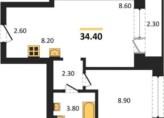 Продаю 2-комнатную квартиру, 34.4 м2, Новосибирск, Красный проспект, 236