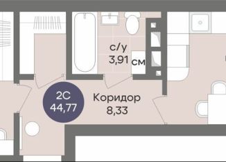 2-ком. квартира на продажу, 44.8 м2, Новосибирск, метро Студенческая, Рубиновая улица, 13