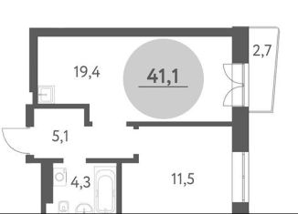 Продам двухкомнатную квартиру, 41.1 м2, Новосибирск, метро Речной вокзал