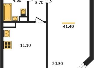 Продам 1-комнатную квартиру, 41.4 м2, посёлок Отрадное, бульвар 70 лет Победы, 5