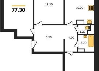 3-комнатная квартира на продажу, 77.3 м2, посёлок Отрадное, бульвар 70 лет Победы, 5