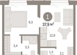 Продаю 1-комнатную квартиру, 37.7 м2, Екатеринбург