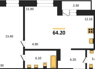 Продам 2-комнатную квартиру, 64.2 м2, Новосибирск, Заельцовский район, Красный проспект, 236