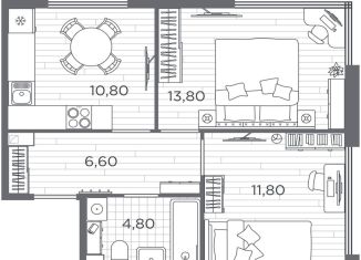 Продажа 2-комнатной квартиры, 47.8 м2, Санкт-Петербург