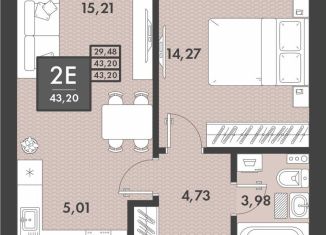 Продается двухкомнатная квартира, 43.2 м2, Забайкальский край, Проезжая улица, 4