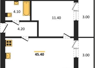 Продам 1-комнатную квартиру, 45.4 м2, Новосибирск, метро Студенческая