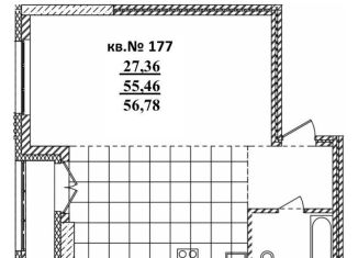 Двухкомнатная квартира на продажу, 56.8 м2, Новосибирск, Садовая улица, 17, метро Речной вокзал