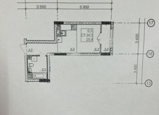 Продам квартиру студию, 25.8 м2, деревня Анкудиновка, ЖК КМ Анкудиновский Парк