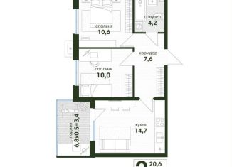 Продается 2-комнатная квартира, 50.5 м2, Краснодар, Прикубанский округ