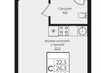 Продажа квартиры студии, 28.3 м2, Краснодар, Прикубанский округ, жилой комплекс Европа Клубный Квартал 6, лит5