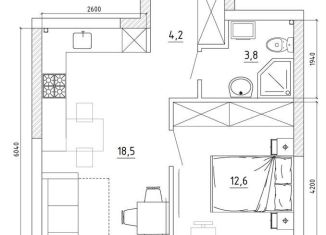 Продаю двухкомнатную квартиру, 40.5 м2, Кемерово