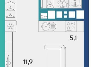 Продаю 1-ком. квартиру, 27 м2, Удмуртия, улица Архитектора П.П. Берша, 44