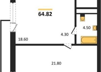 Продам 1-ком. квартиру, 64.8 м2, Новосибирск, метро Гагаринская, улица Аэропорт, 88