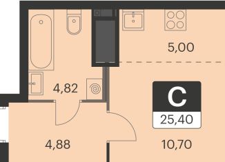 Продажа квартиры студии, 25.4 м2, Екатеринбург, метро Чкаловская, улица Академика Ландау, 41